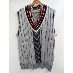 Vintage Greg Norman Sweater Vest Mens XL Golf Knit‎ V Neck Y2K Preppy